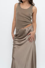 Load image into Gallery viewer, OAK + FORT x Olive Green Ribbed Semi-sheer Tank (XS)