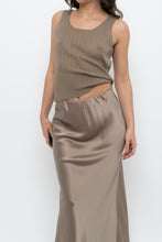 Load image into Gallery viewer, OAK + FORT x Olive Green Ribbed Semi-sheer Tank (XS)