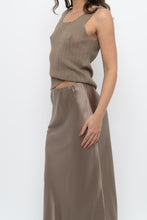 Load image into Gallery viewer, OAK + FORT x Olive Green Ribbed Semi-sheer Tank (XS)