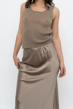 Load image into Gallery viewer, OAK + FORT x Olive Green Ribbed Semi-sheer Tank (XS)