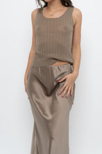 Load image into Gallery viewer, OAK + FORT x Olive Green Ribbed Semi-sheer Tank (XS)
