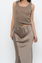 Load image into Gallery viewer, OAK + FORT x Olive Green Ribbed Semi-sheer Tank (XS)