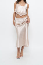 Load image into Gallery viewer, Vintage x Pale Pink Satin Stretchy Slip Skirt (XS-M)