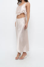Load image into Gallery viewer, Vintage x Pale Pink Satin Stretchy Slip Skirt (XS-M)