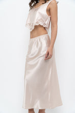 Load image into Gallery viewer, Vintage x Pale Pink Satin Stretchy Slip Skirt (XS-M)