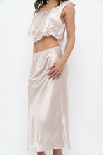 Load image into Gallery viewer, Vintage x Pale Pink Satin Stretchy Slip Skirt (XS-M)