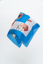 Load image into Gallery viewer, Vintage x Blue Floral Silk Scarf