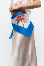 Load image into Gallery viewer, Vintage x Blue Floral Silk Scarf