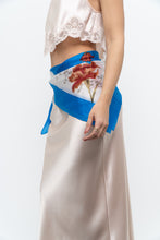 Load image into Gallery viewer, Vintage x Blue Floral Silk Scarf