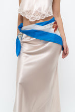 Load image into Gallery viewer, Vintage x Blue Floral Silk Scarf