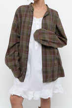 Load image into Gallery viewer, Vintage x EDDIE BAUER Olive Green, Purple Plaid Cotton Flannel (S-XL)