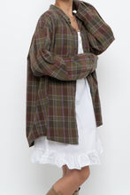 Load image into Gallery viewer, Vintage x EDDIE BAUER Olive Green, Purple Plaid Cotton Flannel (S-XL)