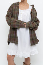 Load image into Gallery viewer, Vintage x EDDIE BAUER Olive Green, Purple Plaid Cotton Flannel (S-XL)