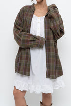 Load image into Gallery viewer, Vintage x EDDIE BAUER Olive Green, Purple Plaid Cotton Flannel (S-XL)