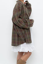 Load image into Gallery viewer, Vintage x EDDIE BAUER Olive Green, Purple Plaid Cotton Flannel (S-XL)