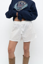 Load image into Gallery viewer, LA VIE EN ROSE x White Cotton Eyelette Lounge Short (L, XL)
