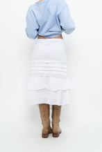 Load image into Gallery viewer, Vintage x Made in India x Cotton White Tiered Midi Skirt (XXL-4XL)