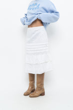 Load image into Gallery viewer, Vintage x Made in India x Cotton White Tiered Midi Skirt (XXL-4XL)