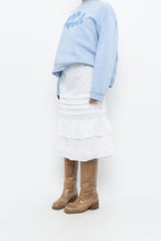 Load image into Gallery viewer, Vintage x Made in India x Cotton White Tiered Midi Skirt (XXL-4XL)