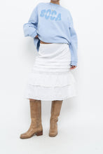 Load image into Gallery viewer, Vintage x Made in India x Cotton White Tiered Midi Skirt (XXL-4XL)