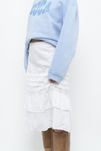 Load image into Gallery viewer, Vintage x Made in India x Cotton White Tiered Midi Skirt (XXL-4XL)