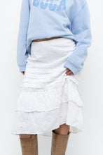 Load image into Gallery viewer, Vintage x Made in India x Cotton White Tiered Midi Skirt (XXL-4XL)