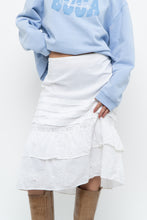 Load image into Gallery viewer, Vintage x Made in India x Cotton White Tiered Midi Skirt (XXL-4XL)