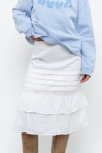 Load image into Gallery viewer, Vintage x Made in India x Cotton White Tiered Midi Skirt (XXL-4XL)