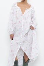 Load image into Gallery viewer, Vintage x EILEEN WEST White Floral Long Sleeve Cotton Maci (XS-M)