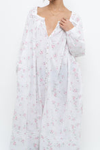 Load image into Gallery viewer, Vintage x EILEEN WEST White Floral Long Sleeve Cotton Maci (XS-M)