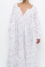 Load image into Gallery viewer, Vintage x EILEEN WEST White Floral Long Sleeve Cotton Maci (XS-M)