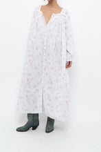Load image into Gallery viewer, Vintage x EILEEN WEST White Floral Long Sleeve Cotton Maci (XS-M)