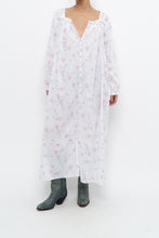 Load image into Gallery viewer, Vintage x EILEEN WEST White Floral Long Sleeve Cotton Maci (XS-M)