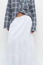Load image into Gallery viewer, Vintage x CHAPS White Cotton Tiered Maxi Skirt (L, XL)