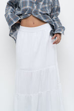 Load image into Gallery viewer, Vintage x CHAPS White Cotton Tiered Maxi Skirt (L, XL)
