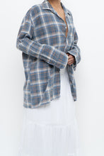 Load image into Gallery viewer, Vintage x Faded Blue Cotton Flannel (XS-L)