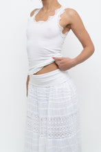 Load image into Gallery viewer, Vintage x MAX STUDIO White Lace Ribbed Tank (XS, S)