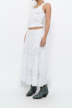 Load image into Gallery viewer, Vintage x Made in India x White Lace Maxi Skirt (XS, S)