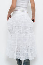 Load image into Gallery viewer, Vintage x Made in India x White Lace Maxi Skirt (XS, S)