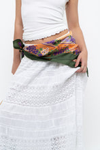 Load image into Gallery viewer, Vintage x Green, Orange Floral Satin Scarf