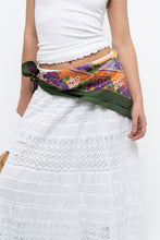 Load image into Gallery viewer, Vintage x Green, Orange Floral Satin Scarf