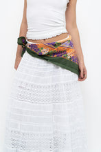 Load image into Gallery viewer, Vintage x Green, Orange Floral Satin Scarf