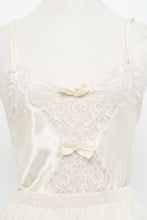 Load image into Gallery viewer, Vintage x Cream Satin Lace Bow Bodysuit (S)