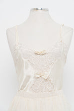 Load image into Gallery viewer, Vintage x Cream Satin Lace Bow Bodysuit (S)