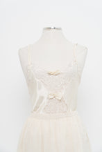 Load image into Gallery viewer, Vintage x Cream Satin Lace Bow Bodysuit (S)