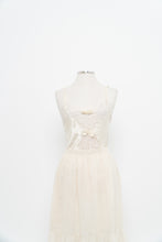 Load image into Gallery viewer, Vintage x Cream Satin Lace Bow Bodysuit (S)