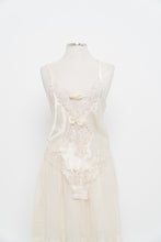 Load image into Gallery viewer, Vintage x Cream Satin Lace Bow Bodysuit (S)