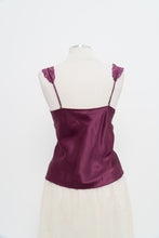 Load image into Gallery viewer, Vintage x LA SENZA Magenta Satin Lace Tank (M)