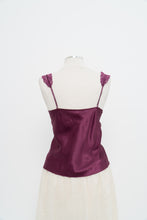 Load image into Gallery viewer, Vintage x LA SENZA Magenta Satin Lace Tank (M)