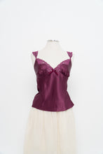 Load image into Gallery viewer, Vintage x LA SENZA Magenta Satin Lace Tank (M)